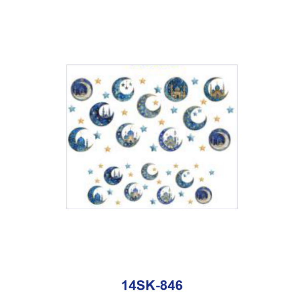 Wholesale 2/4/8pcs Watercolor Moon Star Building Print Mini Cup Keychain Sticker