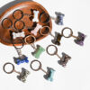 Wholesale Crystal Animal Keychain Bag Charm Amethyst Natural Stone Decorative Accessory