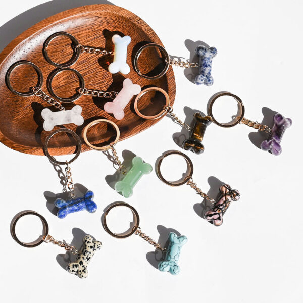Wholesale Crystal Animal Keychain Bag Charm Amethyst Natural Stone Decorative Accessory