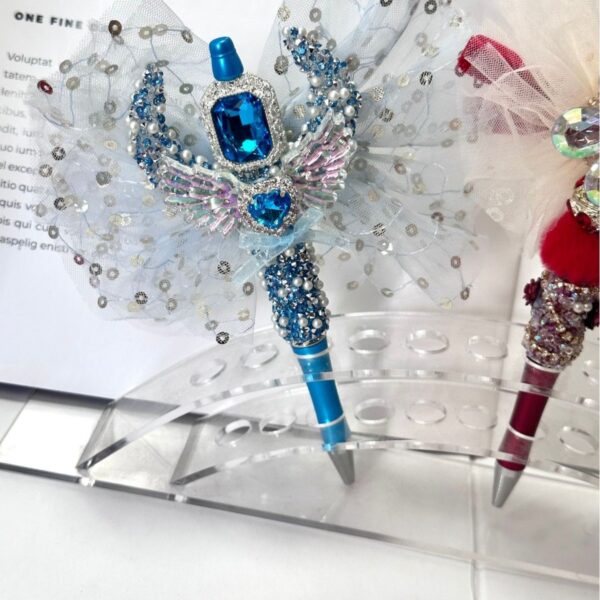oly-242280bf1ed187ec24a5d4f73df06dcd Wholesale Decorative Beaded Ballpoint Pen with Large Bow - Chic Everyday Writing Accessory