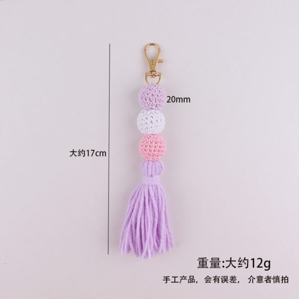 Wholesale Handmade Bohemian Crochet Tassel Keychain Fashion Accessory Gift for Birthday