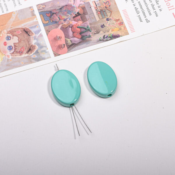Wholesale Light Luxury Acrylic Loose Beads Ellipse Solid Color Electroplated DIY Beads for Phone Charm Bag Chain Bracelet Making Gift Resale