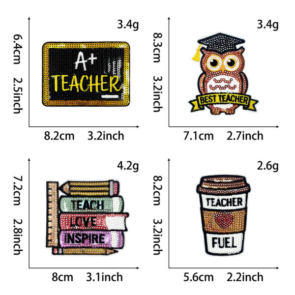 oly-249421279c8035f81a5696128cfd6b7b Wholesale Sequins Iron On Patch Owl Book Design Fashion DIY Accessory