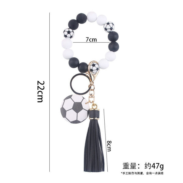 oly-2495fdb8e87182628f59f387ac5dfdd4 Wholesale Silicone Football Wrist Keychain with DIY Beads Trendy Fashion Accessory for Gift or Everyday Use