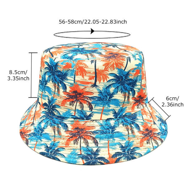 Wholesale Casual Unisex Bucket Hat with Coconut Tree Print Sun Protection for Resale