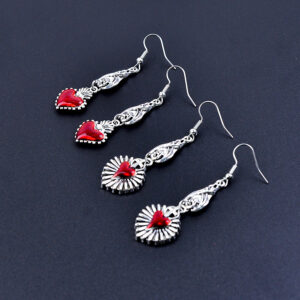 oly-24a310d50e1d05685e2c3ab4beeaaeab Wholesale Gothic Halloween Heart Cross Pendant Earrings Zinc Alloy Electroplated Party Jewelry