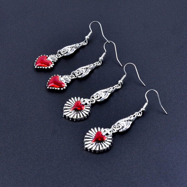 oly-24a310d50e1d05685e2c3ab4beeaaeab Wholesale Gothic Halloween Heart Cross Pendant Earrings Zinc Alloy Electroplated Party Jewelry