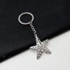 Wholesale Zinc Alloy Vintage Silver Starfish Keychain Trendy Car Key Accessory or Bag Charm
