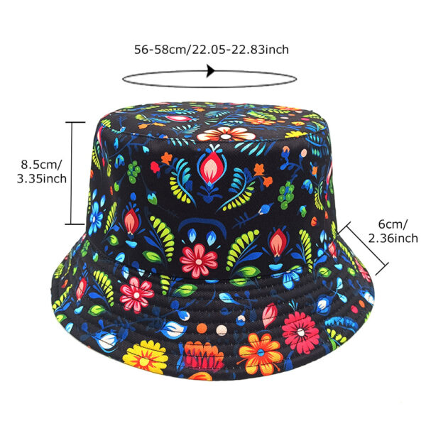Wholesale Chic Graffiti Floral Double Sided Bucket Hat Unisex Sun Protection