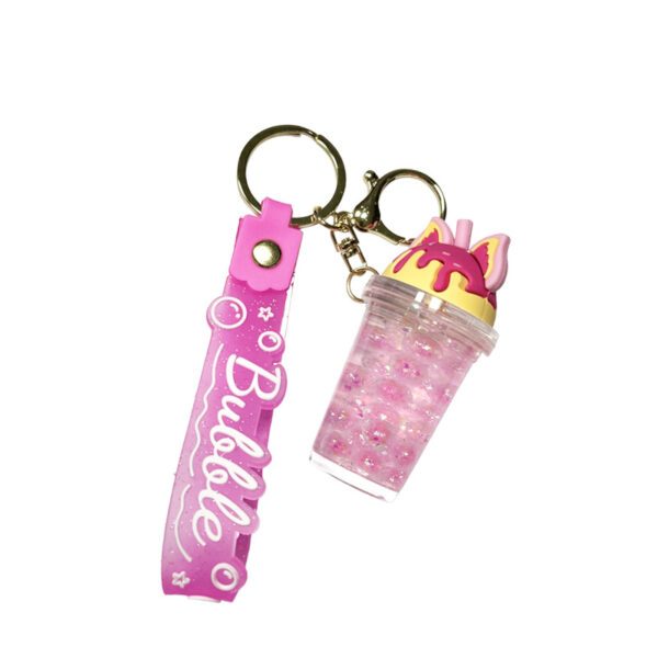 oly-2505d30d6d4d48c5d1a67fe22b316a3f Wholesale Acrylic Bubble Bead Milk Tea Cup Keychain Trendy Decorative Accessory for Party