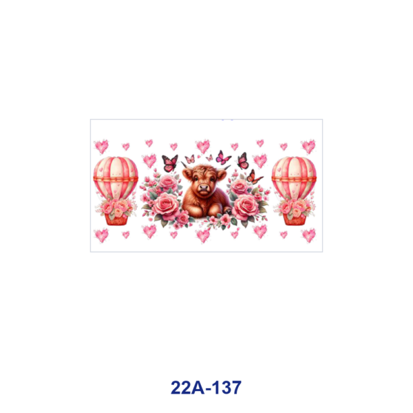 oly-251a69b7190aa7296e5cd272f983dd0e Wholesale 5pcs Valentine Puppy Farm Calf Garden Sprite Red Rose Heart Bow Hot Air Balloon Mixed Print 16oz Cup UV DTF Wraps