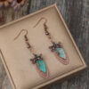 oly-2545ea7c3dbdb252e156bbaa393549b6 Wholesale Retro Style Dragonfly Dark Green Alloy Long Earrings Jewelry Accessory