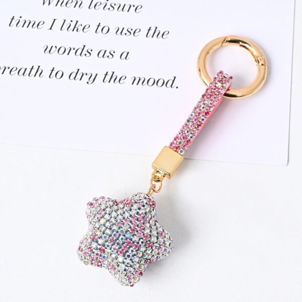 oly-2556e224a55cf6c3802969db9ddb982f Wholesale Trendy Rhinestone Star Heart Keychain Zinc Alloy Bag Charm Car Key Accessory Gift