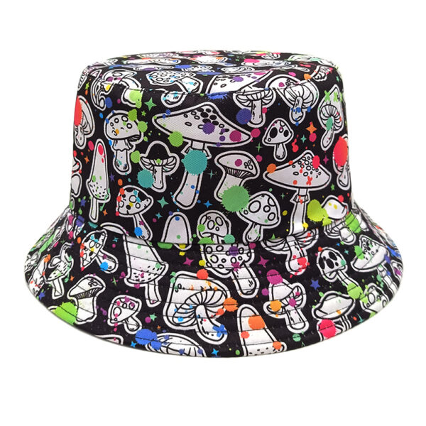 oly-255e07366bd03aa7ec42e3513158821b Wholesale Colorful Mushroom Printed Fisherman Hat Retro Double Sided Sun Hat for Men Women Fashion Accessory for Party Boutique