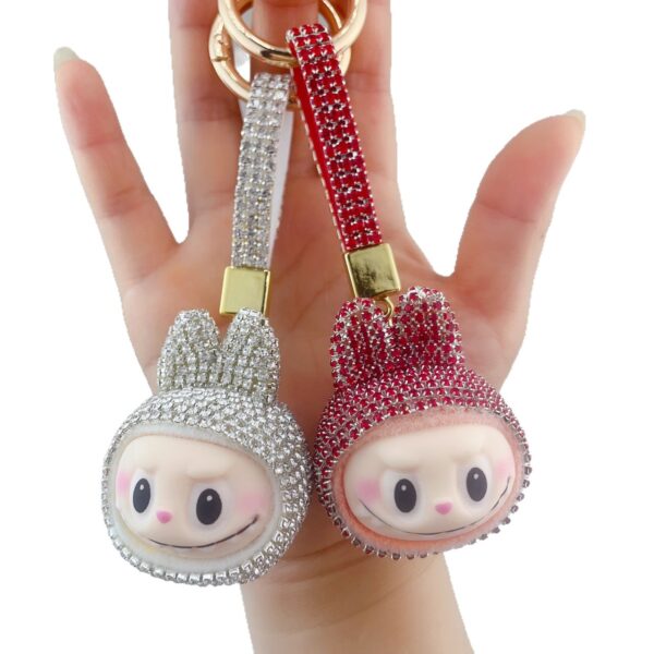 Wholesale DIY Rhinestone Keychain Blue Cartoon Bag Charm Wedding Gift Resale