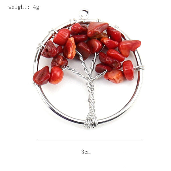 Wholesale Trendy Tree of Life Pendant Natural Agate Crystal Necklace Jewelry Accessory