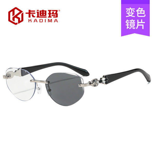 Wholesale Gold Tone Rimless Sunglasses for Women Polygonal Fashion Street Style