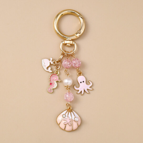 oly-25ac38f9a421887b8daed382d2bc0340 Wholesale Blue Starfish Octopus Seahorse Zinc Alloy Keychain Trendy Bag Charm Gift