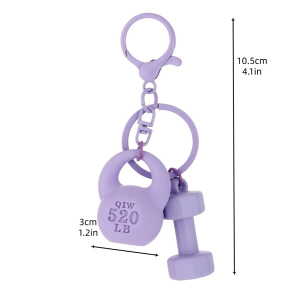 Wholesale Resin Kettlebell Keychain Red Fitness DIY Bag Charm Decorative Accessory
