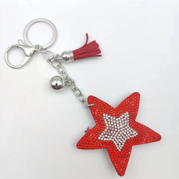 Wholesale Korean Velvet Star Keychain Bag Charm Tassel Pink Gift Accessory for Everyday Use