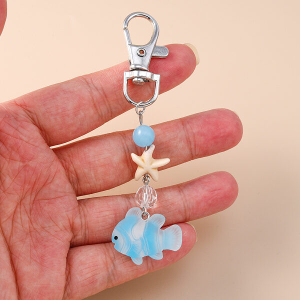 oly-261827f0358a84df4ba6529d60ef6465 Wholesale Resin Starfish Clownfish Keychain Trendy Ocean Animal Key Ring for Gifts