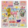 Wholesale Trendy Cartoon Colorful English Embroidered Quote Patches Decorative Clothing Accents DIY Craft Supply