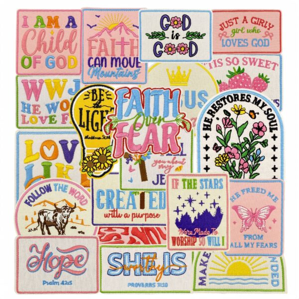 Wholesale Trendy Cartoon Colorful English Embroidered Quote Patches Decorative Clothing Accents DIY Craft Supply