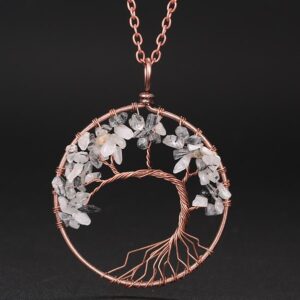 Black hair crystal chain