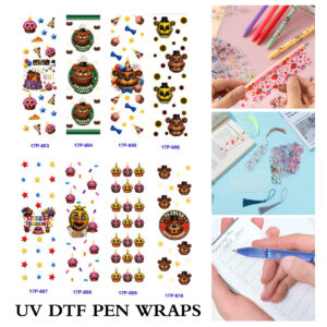 oly-26384bcb456beb0ca978344069a261d8 Wholesale 2/8/16pcs Scary Cartoon Bear Chicken Birthday Cake Star Series UV DTF Pen and Bookmark Stickers OLY Exclusive