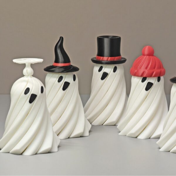 Wholesale 3D Halloween Ghost Pumpkin Resin Incense Burner Red Hat Spinning Ghost Desktop Ornament for Wedding Gift