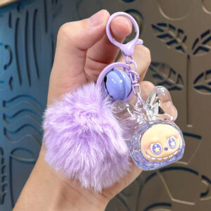 Oil-infused glow-in-the-dark pom pom beads - purple