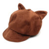 Wholesale Suede Cat Ear Beret Hat Vintage Octagonal Shape Casual Everyday Wear Boutique Fashion Accessory