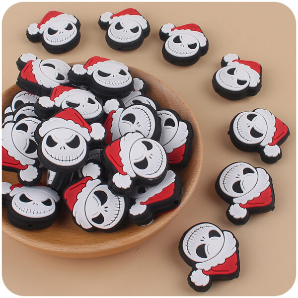 oly-2671e8af3b9e552ced2ec0b82487ae0d Wholesale Santa Claus Head Silicone Baby Teether Pacifier Clip Fashion Accessory Boutique Gift
