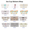 Wholesale 8pcs Cute Cartoon Flower 3oz Tumbler Stickers Wrap OLY Exclusive