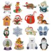 oly-26adcf11df67d19669fe8038dd55480a Wholesale Christmas Themed Embroidery Patches - Cartoon Deer and Snowflake Design - Polyester Thread, for Socks, Gift Accessory