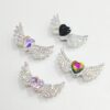 oly-26b0dc1a6d93d7393d0f8ec6f6b02d5f Wholesale Love Wings Gradient Purple Alloy Rhinestone Double Sided Chain DIY Phone Keychain Bag Charm Trendy Party Resale Accessory