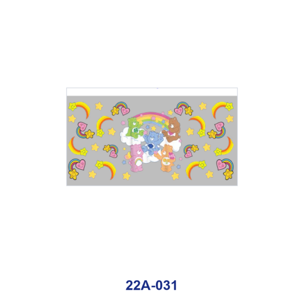 oly-26bc7b2db52bfafd9222eee736886976 Wholesale 5pcs Pastel Rainbow Cartoon Bear Star Heart Cloud Pumpkin Mixed Graphic 16oz Cup UV DTF Wraps OLY Exclusive