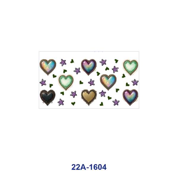 Wholesale 5pcs Vintage Distressed Gradient Heart Star Mixed Decor Prints 16oz Cup UV DTF Wraps