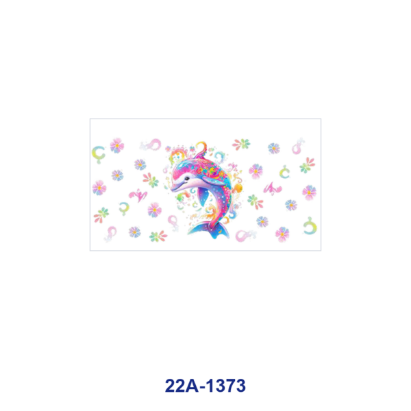 oly-26e466818393810c73a3c394cef48600 Wholesale 5pcs Rainbow Neon Gradient Cute Dolphin Floral Dot Star Moon Ocean Mixed Decor Prints 16oz Cup UV DTF Wraps