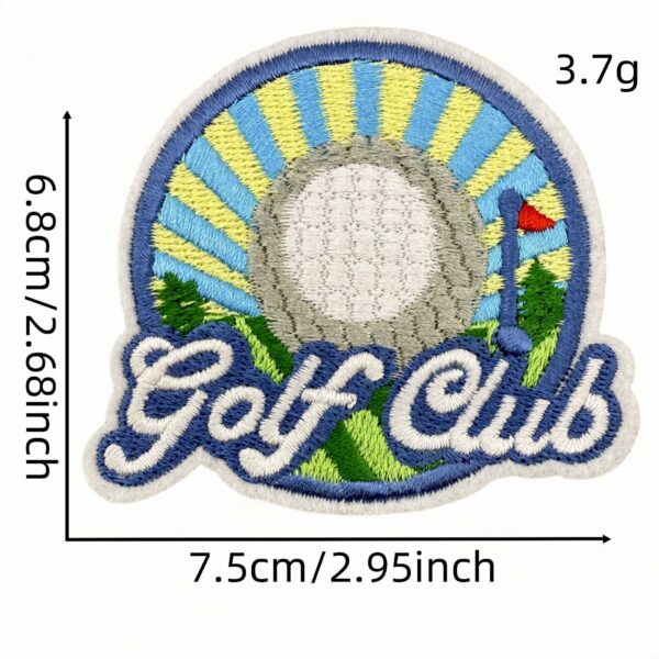 oly-2737269938d5d372cc97ce4831798632 Wholesale Trendy Cartoon Golf Embroidery Patch Green Iron-On Clothing Accessory