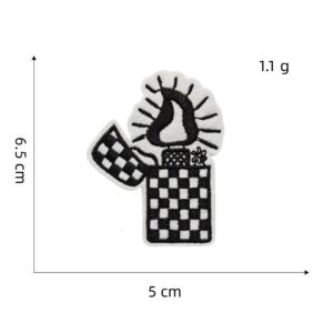 Black and white series cloth stickers 2#