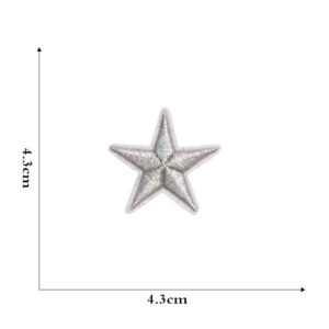Silver five-pointed star Small size cloth stickers
