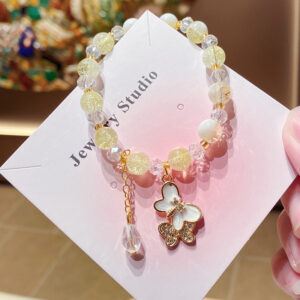 Yellow milk cap floral bracelet bag