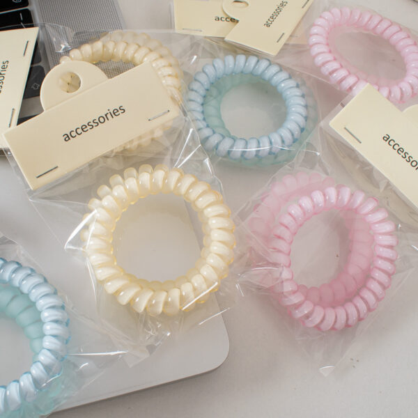 oly-27a2f6009b2a3be514ab6ee4929c1e97 Wholesale 2 Pack Jelly Telephone Line Hair Ties Matte Finish Summer Everyday Hair Accessory