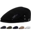 oly-27a950f398b024727ac1c758dc5716d9 Wholesale Men's Cotton Beret with Star Embroidery Summer Sun Hat Adjustable