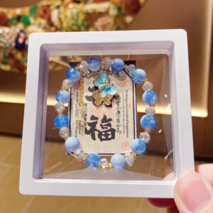 Blue milk cap floral bracelet (boxed)