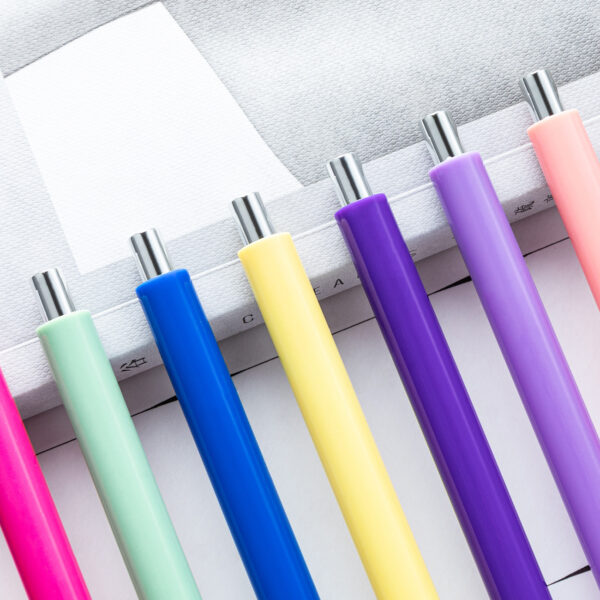 oly-27c5e7fa8f95eaf53ca91e77aa98ea0d Wholesale Macaron Color Plastic Ballpoint Pens for Students Exam Writing - Custom Logo Advertising Gift