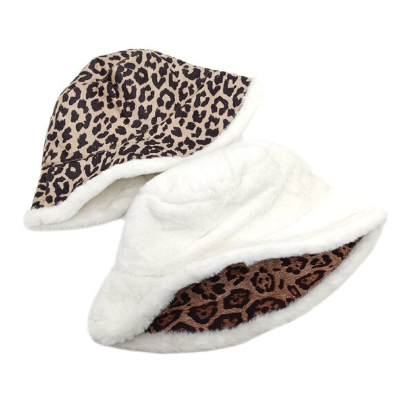 oly-27cc08ac325362041bffe75704586e47 Wholesale Trendy Leopard Print Fisherman Hat Winter Warm Rabbit Fur Lining Casual Fashion Accessory