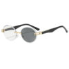 oly-2803682ad00807a7c5250791a02a0133 Wholesale Frameless Round Photochromic Sunglasses UV400 Gold Frame Gray Lens Fashion Accessory for Street Style Travel