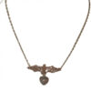 Wholesale Alloy Hollow Bat Pendant Necklace Chic Heart Shape Jewelry Accessory for Women